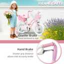 Glerc Petal Girls Bike, 14 Inch Kids Bike for Ages 2-9 Years Old Children, Princess Style Kids Bicycle with Training Wheels & Basket & Streamers, Multiple Colors, 14 Inch