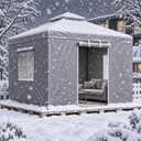 Windyun 10×12 ft Outdoor Gazebo Cover for Winter(Gazebo Not Included)