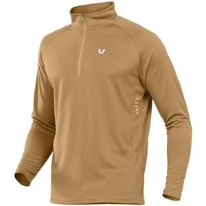 NORTHYARD Men's Running Shirt Long Sleeve Quarter Zip Pullover Moisture Wicking Quick Dry Athletic Workout Shirts L