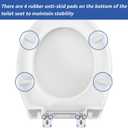 Round Toilet Seat, Standard 16.5 Slow/Soft Close Round Toilet Seat for Round Toilets, No-Slam Quiet-Close Lid, Easy-to-Install, White, Durable Never-Loosen Design