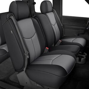 AOMSAZTO Car Seat Cover for Chevy Silverado/GMC Sierra 1500 (1999-2006) - Full Set Black+Gray Seat Covers