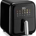 OLIXIS Air Fryer with Window 7.9QT, 12-In-1 Large Air Fryer for Family, 400F Rapid Air Crispy Technology, Roast Bake Dehydrate Reheat, Nonstick & Easy-Clean Basket, 1800W, Black, 8L