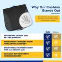 kingphenix Car Seat Cushion Memory Foam Pad for Driving Comfort Boosts Height and Relieves Coccyx & Lower Back Pain Car, Truck, Office Chair (Leather & 4D Mesh Black)