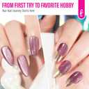4 x CHUCHU Hema Free Sparkling Burgundy Cat Eye Gel Polish: Magnetic Holographic Glitter Nail Polish for Women - Long Lasting Salon Quality DIY Home Manicure Beginners Professional