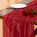 Socomi Red Cheesecloth Table Runner Valentine's Day Boho Rustic Gauze 120 inch 10FT Cheese Cloth Runner for Wedding Party Baby Shower Birthday Home Decor Holiday Decorations