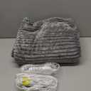 Homemate Heated Blanket Electric Throw - 50"x60" Heating Blanket Throw 1/2/4/6/8 Hours Auto-Off 10 Heat Levels Over-Heat Protection Soft Flannel Sherpa Heater ETL Certification (01 - Light Grey (Striped))