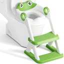 Potty Training Seat, Upgrade Toddler Toilet Seat for Kids Boys Girls, 2 in 1 Potty Training Toilet, Splash Guard Anti-Slip Pad Step Stool(Green-Frog)