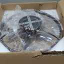 VOLISUN Modern Ceiling Fans with Lights and Remote, 19.7in Low Profile Ceiling Fan Flush Mount, 3000K-6500K Dimmable Bladeless LED Fan Light, Brown Fandelier Ceiling Fans with Lights for Bedroom Black