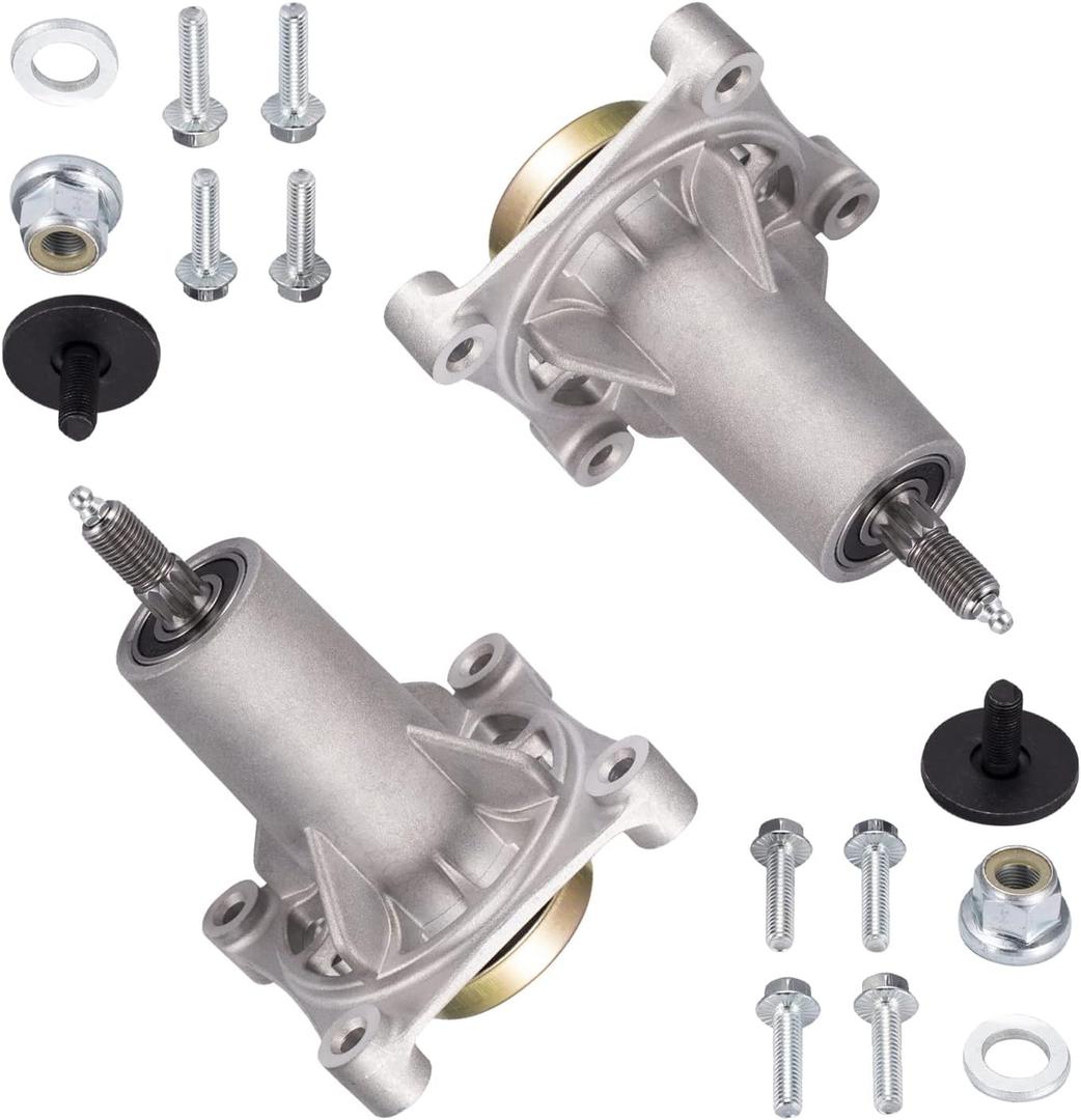 Spindle Assembly Fit for Craftsman HU Ariens Poulan - Mandrel Spindle Fit for 42" 46" 48" 54" Mower Deck, with Thread Bolts and Grease Fitting, Replace 192810 532187292 532187281 567253301 (2)