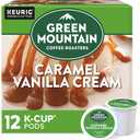 Green Mountain Coffee Roasters Caramel Vanilla Cream Keurig Single-Serve K-Cup pods, Light Roast Coffee, 12 Count, Pack of 6 (Best By: 2026/05/20)