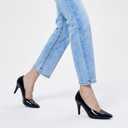 GENSHUO Women High Heels Stiletto Pumps Black Gold Brown Close Pointed Toe Slip On Dress Shoes Basic Classic Wedding Work Office Party Comfortable (7.5)