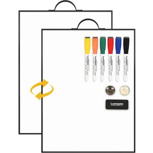 Small White Board - 16" X 12" Portable Black Aluminum Framed Whiteboard, Magnetic Dry Erase Board with Handle, to Do List Board for Office, Home, School