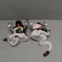 Lulu Home Set of 2 Christmas Snowman Ornaments for Table Mantel Desk Fireplace Home Holiday Decor (Red and Black)