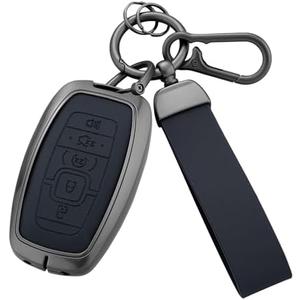 Qunzes Key Fob Cover with Heavy-duty Keychain for Lincoln Aviator Corsair Nautilus Navigator Continental