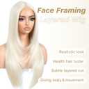 BrownBomb Blonde Wear and Go Glueless Wigs Pre Plucked Pre Cut for Beginners 613 Synthetic Lace Front Wigs With Bangs Long Straight layered Wigs HD Lace 26 Inch 3 Seconds to Wear for Beginners