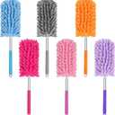 Mini Duster for Cleaning, 360 Bendable Hand Dusters with Extension Pole, Washable Small Duster for Car Interior, Office, Furniture