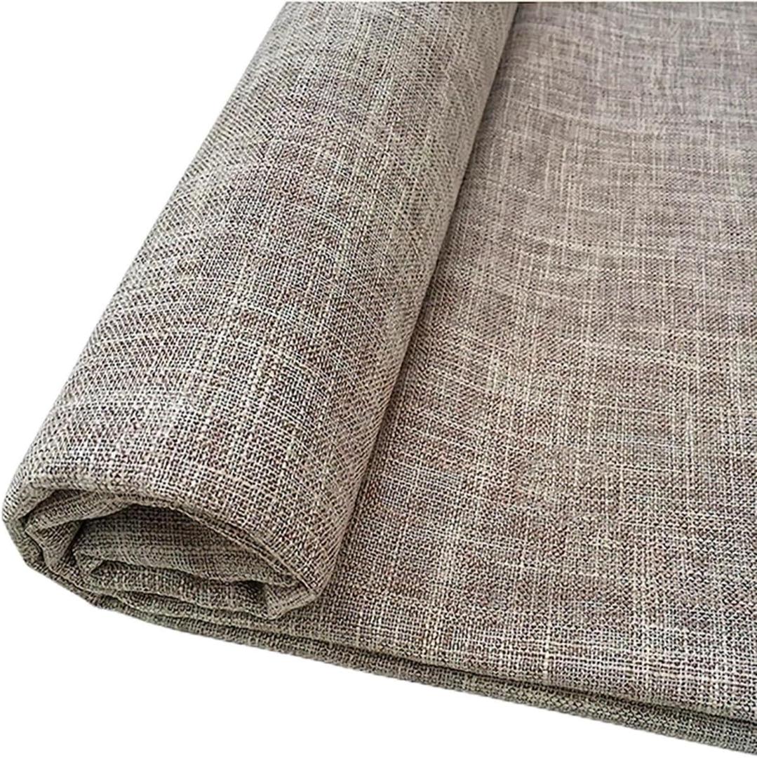 Thick Upholstery Fabric, for Chair Sofa Cover, Faux Slub Linen Type Cloth Material (4 Light Coffee, 2 Yard (57x 72 inch))