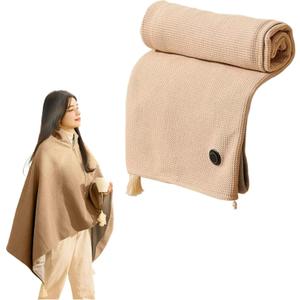 2026 New Portable Heated Blanket Shawl Wraps for Women,Portable USB Heated Blanket Shawl with 3 Heat Settings & Fast Heating, Beige Shawl Wrap for Women Men, Home Outdoor Office Use