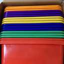 Hoteam 18 Pcs Flat Storage Organizer Bins Letter Size Paper Tray Classroom Storage Plastic Art Trays Classroom Pencil Organizer Baskets for School Office Teacher Book Organization(Colorful)