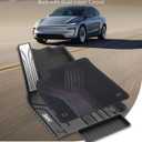 3W 9PCS Floor Mats for Tesla Model Y Juniper 2025 2026 Star Trails Carpets | Only Premium/Performance, Metal Pedal, Cargo Liner Backrest Mats Double Layer TPE All Weather Custom Fit Model Y Accessories