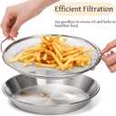 Tlence 10.3" Kitchen Oil Filter Tray, Stainless Steel Air Fryer Mesh Pan, Draining Basket Accessories for Fried Food, Cooking Net Strainer Colander for Barbecue Grill Vegetable Dessert