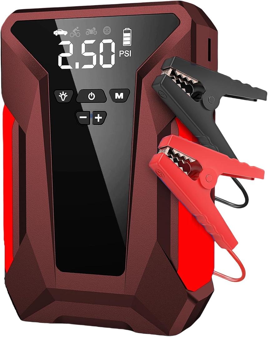 Jump Starter with Air Compressor - Red