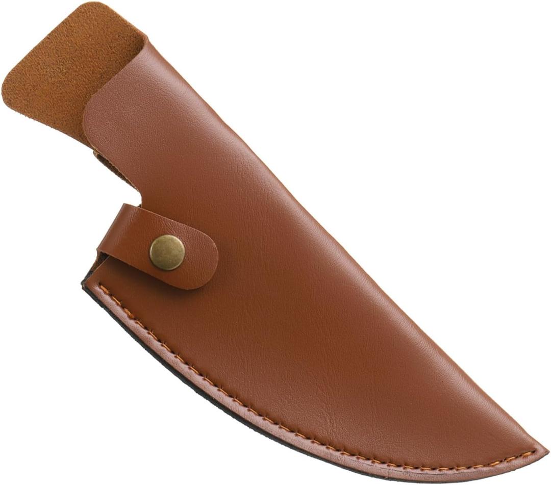 uxcell Knife Cover Sleeves, 9.1" x 2.8" PU Leather Knives Edge Guard Blade Protector Universal Knife Sheath for Home Kitchen, Brown
