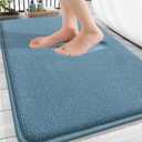 OLANLY Thick Memory Foam Bath Mat Rug 30x20, Extra Soft Absorbent Bathroom Rug, Quick Dry Bath Mats, Non-Slip, Machine Washable Carpet for Bathroom, Tub and Shower, Home Decor Accessories, Airy Blue