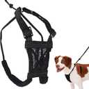 Sporn No Pull Dog Harness, Durable Nylon Mesh Harness for Medium Dogs, No Choke Design, Padded Restraint Sleeves, Adjustable Fit, Easy On/Off, Ideal for Medium Breeds, Black