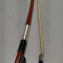 3/4 German Double Bass Bow, Brazilwood stick with Ebony Frog & Pearl Inlay, Natural White Horsehair, Leather Grip Well Balanced