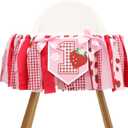Strawberry 1st Birthday High Chair Banner - Strawberry 1st Party Decoration,Sweet First Birthday Banner,Cake Crush Photo Prop