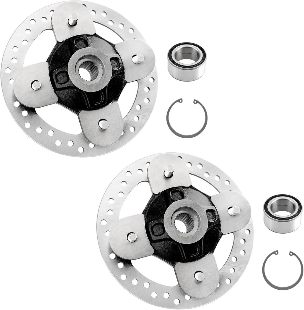 Front/Rear Wheel Hub Bearing Studs Brake Disc Rotor 2 Set Compatible with Polaris 2014-2023 RZR XP 1000, RZR XP 4 1000, 2018-2022 RZR RS1 Replace# 5139265-067
