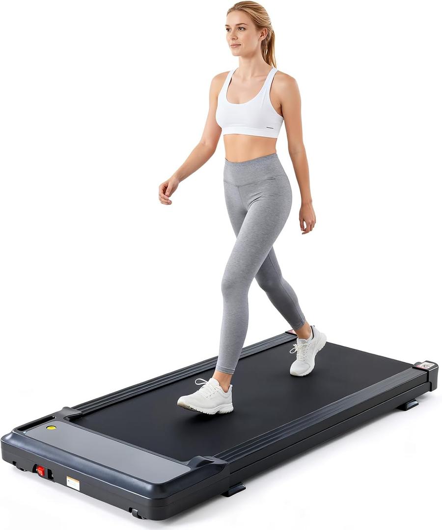 Sweetcrispy Compact Treadmill for Small Spaces, Quiet Under-Desk Walking Pad, Slim & Portable Design for Home Office Workouts, Easy to Store, Ideal for Apartments and Work-from-Home Fitness (Bright Black)