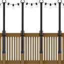 4 Pack String Light Poles,5Ft Metal Poles for Outdoor String Lights,Outdoor Light Poles with Post,Poles/Stand for Outside,Patio,Deck,Backyard,Garden Wedding,Party