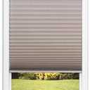 Redi Shade No Tools Easy Lift Trim-at-Home Cordless Pleated Light Blocking Fabric Shade Natural, 30" W x 64" L, (Fits windows 19 in - 30 in)