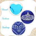 Funtery 3 Pieces Cowboy Cowgirl Costume Accessories Cowgirl Hat with Tiara Crown Heart Shaped Sunglasses Bandanas for Women Men Teens, Blue (Blue)