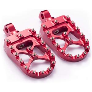 Hopider CNC Wide Foot Pegs 360 Roating MX Chopper Bobber Style for harley Dyna Sportster Fatboy Iron 883,Red
