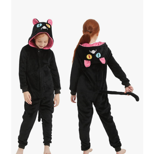 Kids Flannel Animal Onesie Costume Halloween Dress up Christmas for Girls and Boys 7-8Y