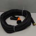 Relxitl Garden Hose, Flexible Water Hose, Ultra Lightweight Non-Expanding hose With 10 Functon Sprayer, Leak proof, Pressure Resistant for Yard, Outdoor (Black)