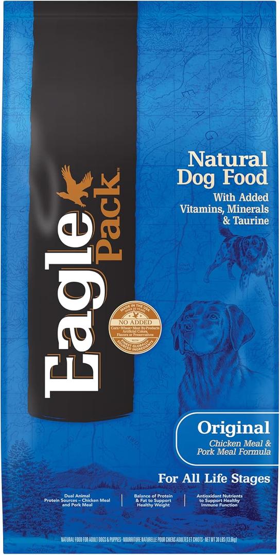 Eagle Pack Natural Dry Dog Food, Original Chicken & Pork, 30-Pound Bag