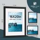 16x20 Picture Frame 4 Pack, 11x14 Mat, Black Wood, Glass