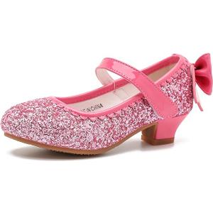 Youdesney Girls Dress Shoes, Mary Jane Flower Girls Shoes, Cute Princess Low Heels for School, Wedding, Party (Toddler/Little Kids/Big Kids) 776-pink 
Little Kid 2Y