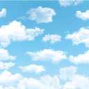 Allenjoy 7x5ft Vinyl Blue Sky White Cloud Backdrop - Not Fabric - Ideal for Newborn, Spring, Kids, Children, Aviator, Birthday Party, Baby Shower, World Travel Background