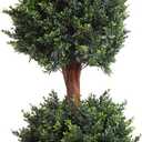 Pure Garden Artificial Tree - 5FT Faux Hedyotis Topiary Ball Plant in Weighted Pot - Fake Plants for Indoor Display or Front Porch Decorations