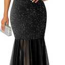 Youtalia Women's Elegant Formal Long Dress One Shoulder Bodycon Dress Evening Cocktail Wedding Guest Maxi Dresses, S