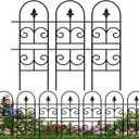 32in(H) x 10ft (L) Tall Decorative Metal Garden Fence Panels - Rustproof No Dig Fence Animal Barrier for Dogs, Outdoor Yard Fencing for Patio Flower Bed Garden & Landscape Border