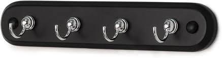 Spectrum Diversified 53204 Four Hook Key Rack, Black/Chrome, 2 PCS Spectrum Diversified 53204 Four Hook Key Rack, Black/Chrome, 2 PCS