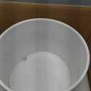 Mid Century Pot with Walnut Wood Stand - 12 inch Indoor Large Ceramic Planter for Plants, Flower, Small Tree with Drainage - Modern Wood Pots Holder - Walnut Wooden Legs - White