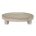 MAONAME Decorative Round Wood Riser for Display, Farmhouse Pedestal Stand for Kitchen Counter, Wash White Wooden Risers Tray for Home Decor, Pedestal Tray for living room Decor
, 11.8/7.5 inches