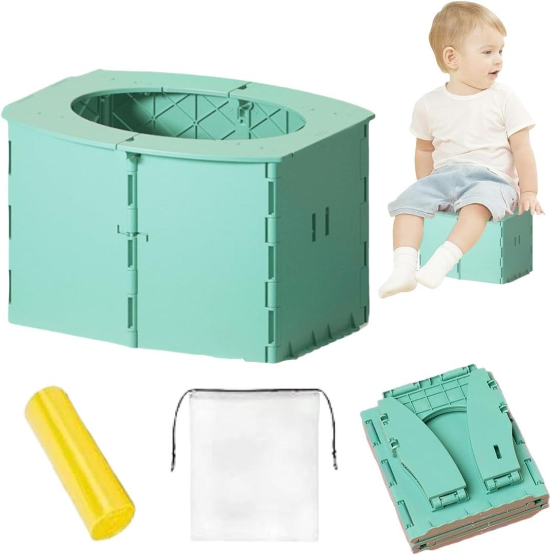Travel Potty for Toddler, Portable and Foldable Toilet, Apply to Seat Emergency Toilet for Car, Camping, Outdoor, Indoor ，Can be placed in a backpack (Blue)
